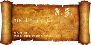 Miklósy Zita névjegykártya