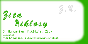 zita miklosy business card
